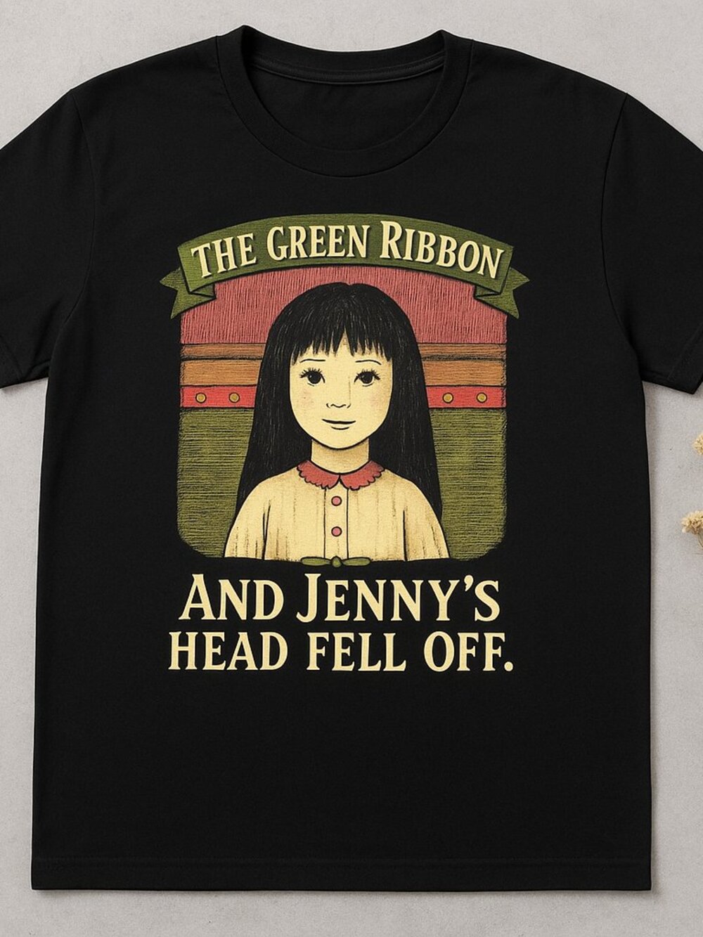 The Green Ribbon Jenny Graphic T-Shirt, Vintage Horror Story Tee, Spooky Gothic